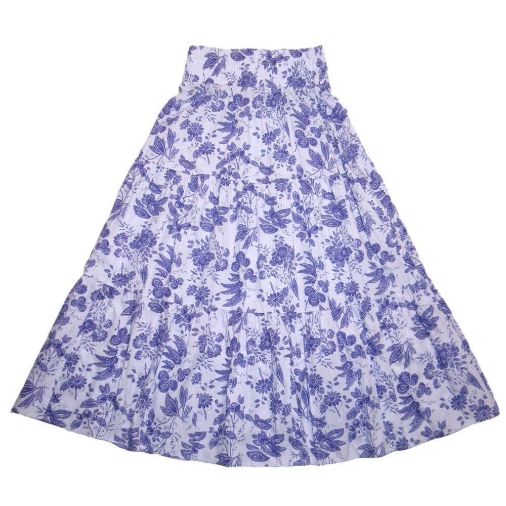 NWT Hill House Florence Nap in Lilac Tonal Floral Smocked Maxi Skirt S